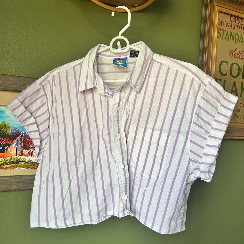 Women's Purple Striped Blouse